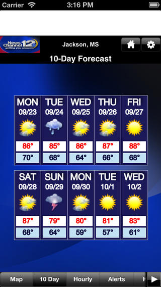 WJTV Weather view a full 10-day forecast