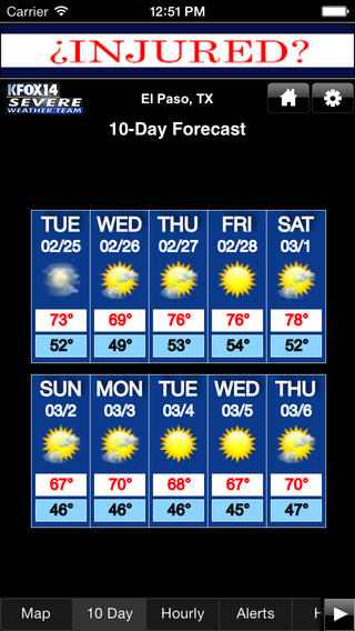 KFOX14 WX app review: dedicated weather forecasting for residents of El Paso, Texas screen shot 3