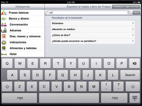 Spanish to English Talking Phrasebook screenshot 2