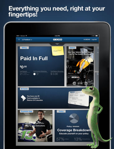 GEICO App for iPad screenshot 1