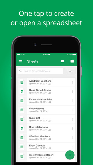 google sheets app